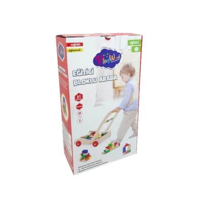 Ahşap Eğitici Bloklu Araba 3+ Yaş