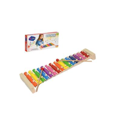 Doğal Ahşap Kutuda 15 Notalı Ksilofon Oyuncak Müzik Aleti 3+ Yaş