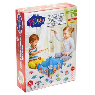 Play wood Ahşap Manyetik Tutmalı Balık Oyunu 24 Parça 36+ Ay