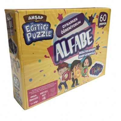 Play Wood Eğitici Ahşap Alfabe - Puzzle 60 Parça 3+ Yaş