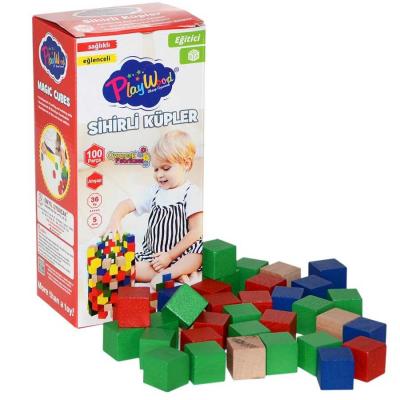 Play Wood Eğitici Ahşap Oyuncak 100 Parça Sihirli Küpler 36+ Ay