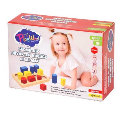 Play Wood Eğitici Ahşap Oyuncak Geometrik Büyükten Küçüğe Sıralama 18+ Ay