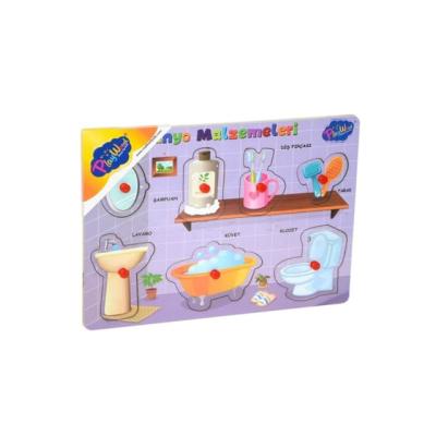 PlayWood Ahşap Tutmalı Eğitici Banyo Malzemeleri 7 Parça 18+ Ay