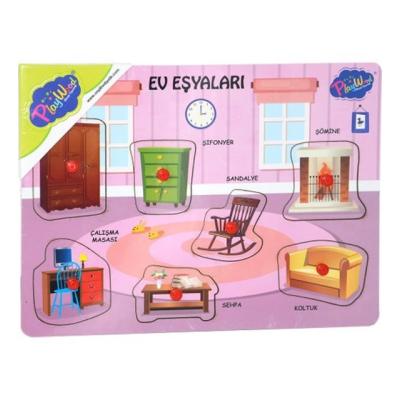 PlayWood Ahşap Tutmalı Eğitici Ev Eşyaları 7 Parça 18+ Ay