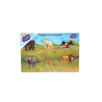 PlayWood Ahşap Tutmalı Vahşi Hayvanlar Puzzle 18+ Ay