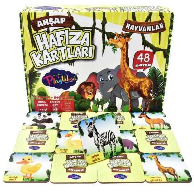 PlayWood Eğitici Ahşap Hafıza Kartları Hayvanlar 48 Parça 3+ Yaş